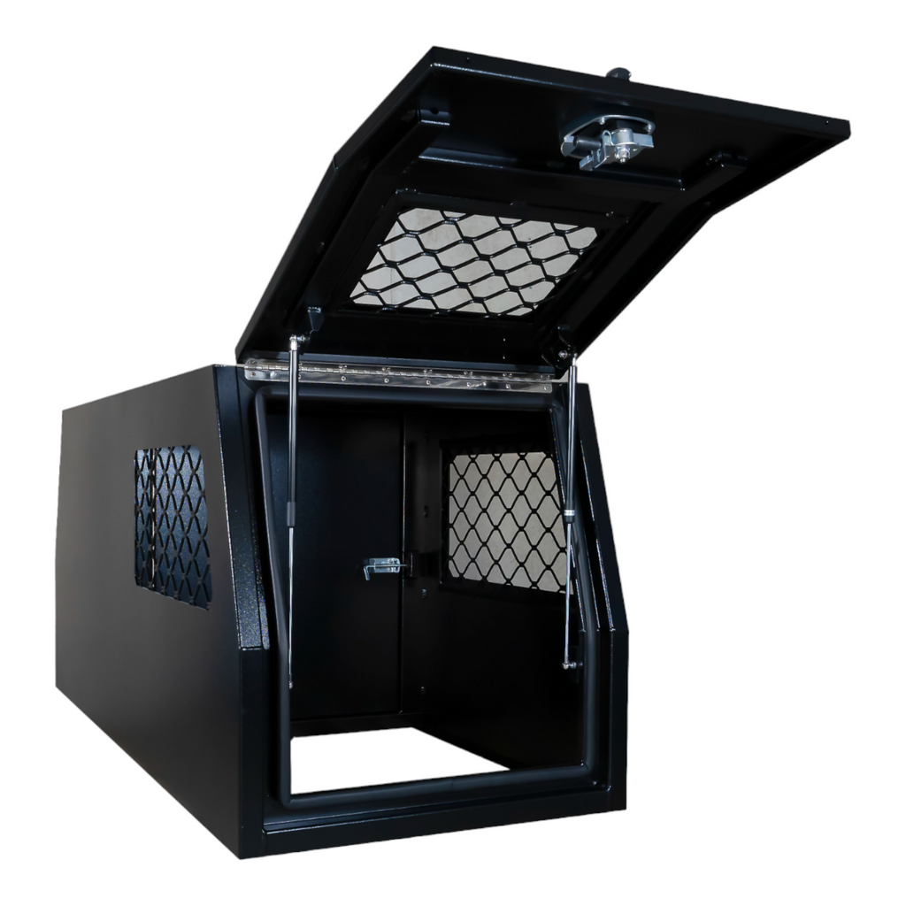 800mm Aluminium Half Dog Box Half Canopy- Black