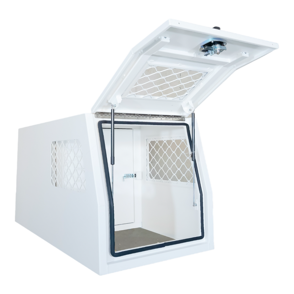 800mm Aluminium Half Dog Box Half Canopy- White